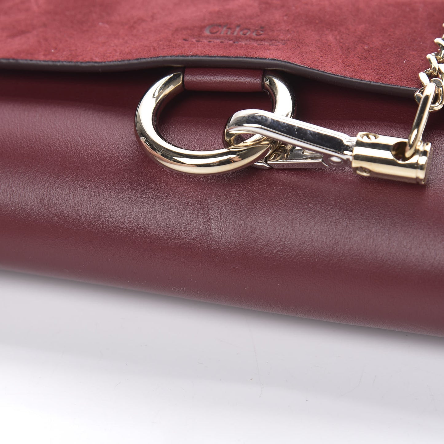 Suede Calfskin Mini Faye Shoulder Bag Plum Purple
