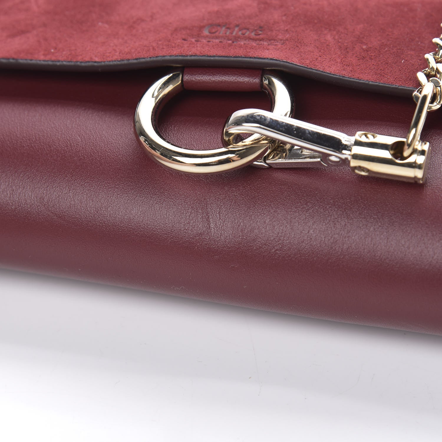 Chloe Suede Calfskin Mini Faye Shoulder Bag Plum Purple 11 of 13