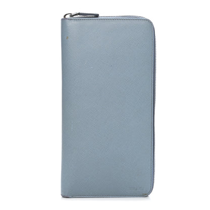 Prada Saffiano Zip Around Document Wallet Lago 1 of 13