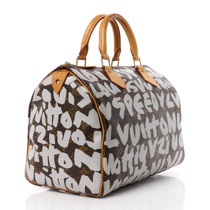 Louis Vuitton Monogram Graffiti Speedy 30 Silver 3 of 16