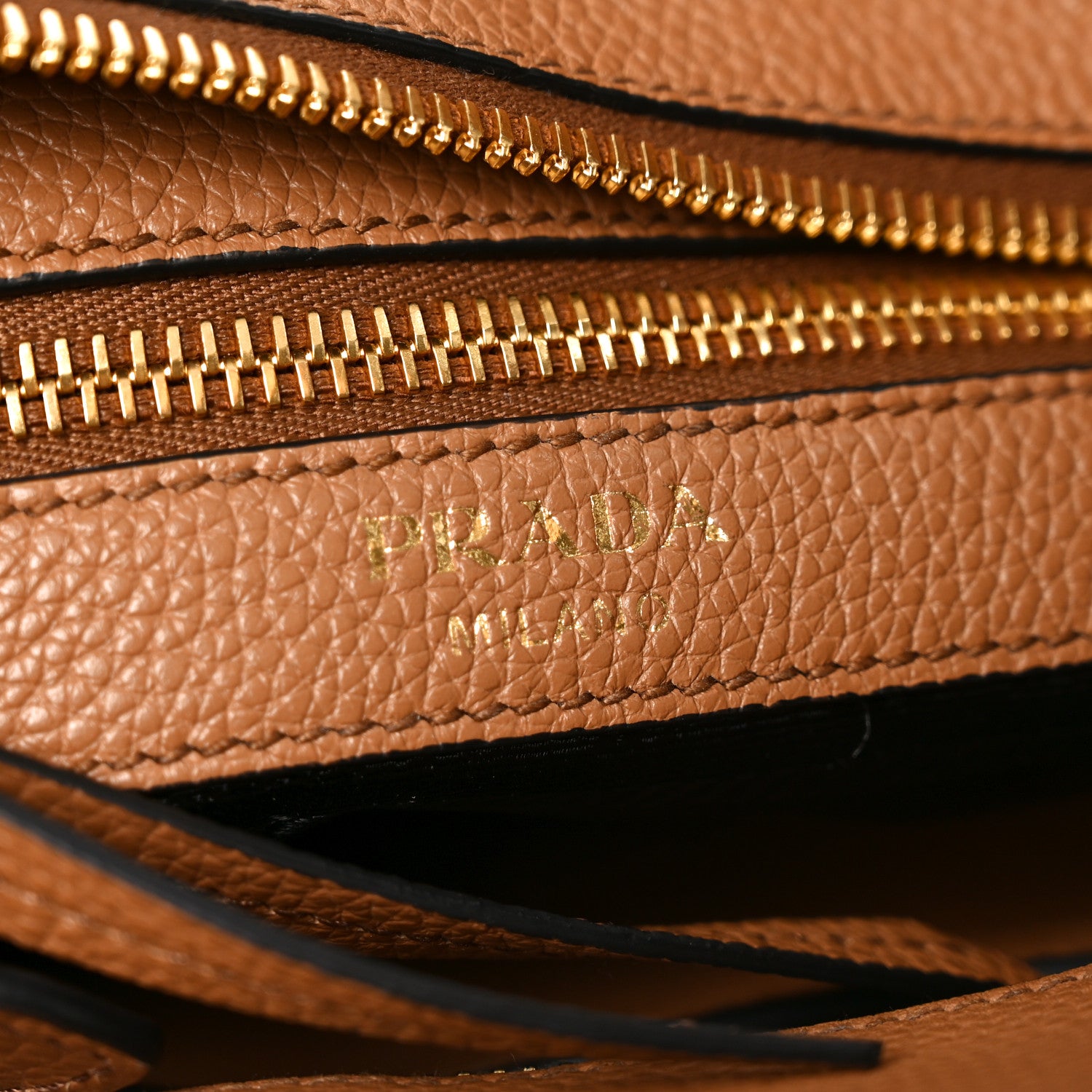 Prada Vitello Phenix Logo Hobo Caramel 6 of 9