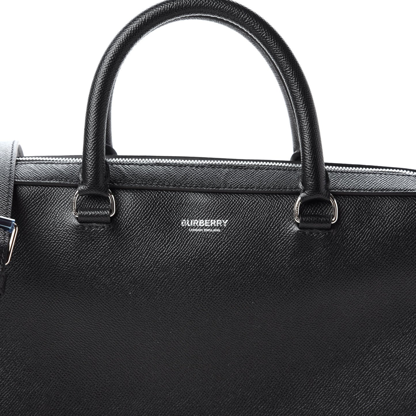Grainy Calfskin Briefcase Black