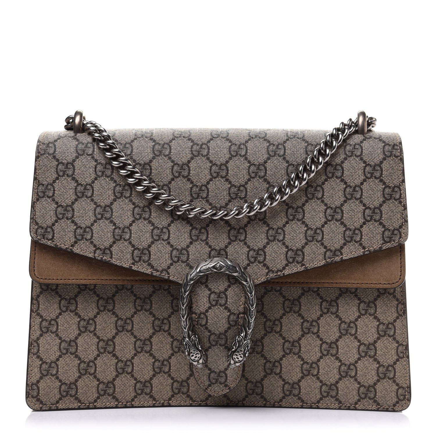 Gucci GG Supreme Monogram Medium Dionysus Shoulder Bag Taupe 1 of 12