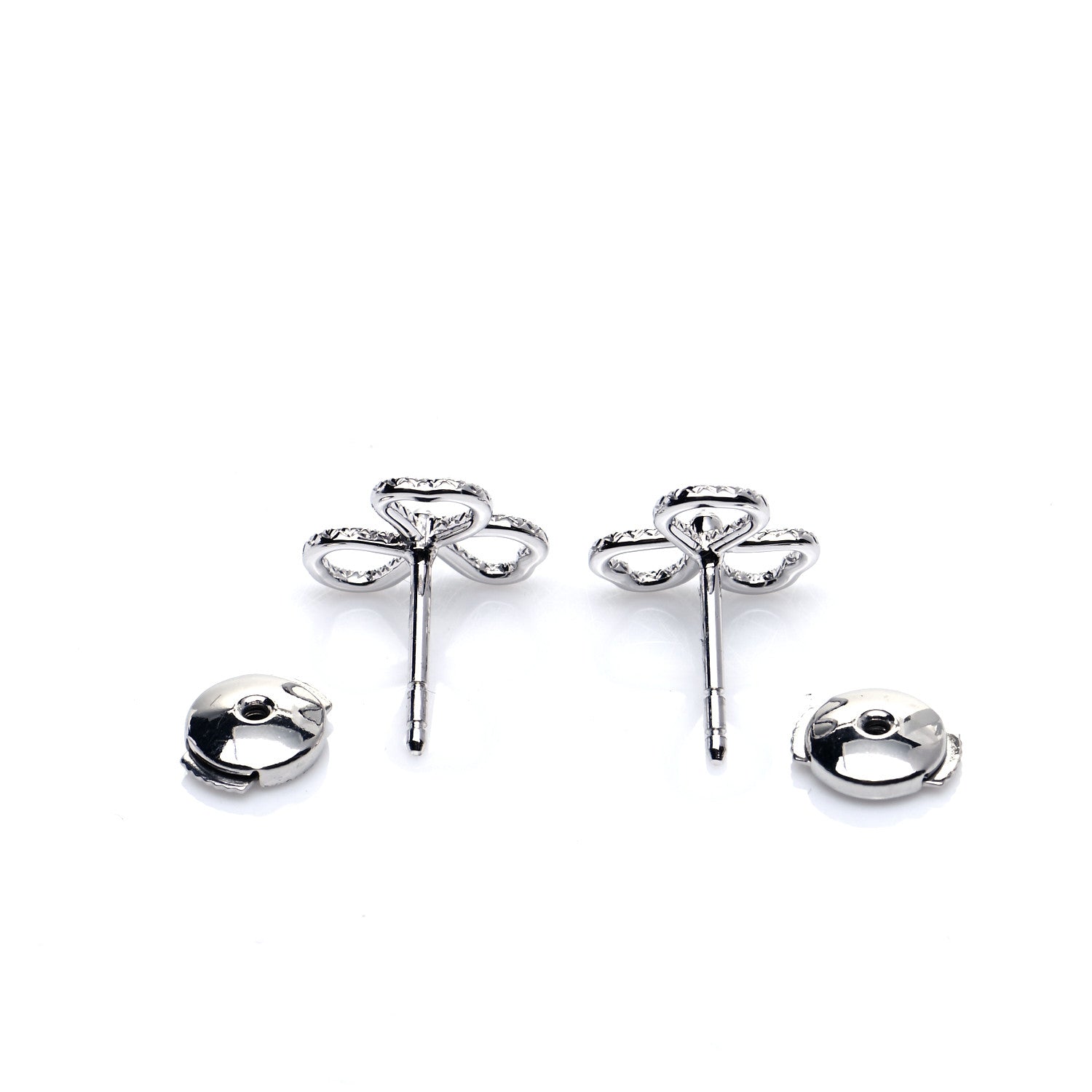 Tiffany Platinum Diamond Paper Flowers Open Flower Earrings 3 of 5