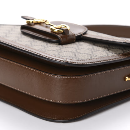 Gucci GG Supreme Monogram Horsebit 1955 Shoulder Bag Beige Brown Sugar 6 of 10