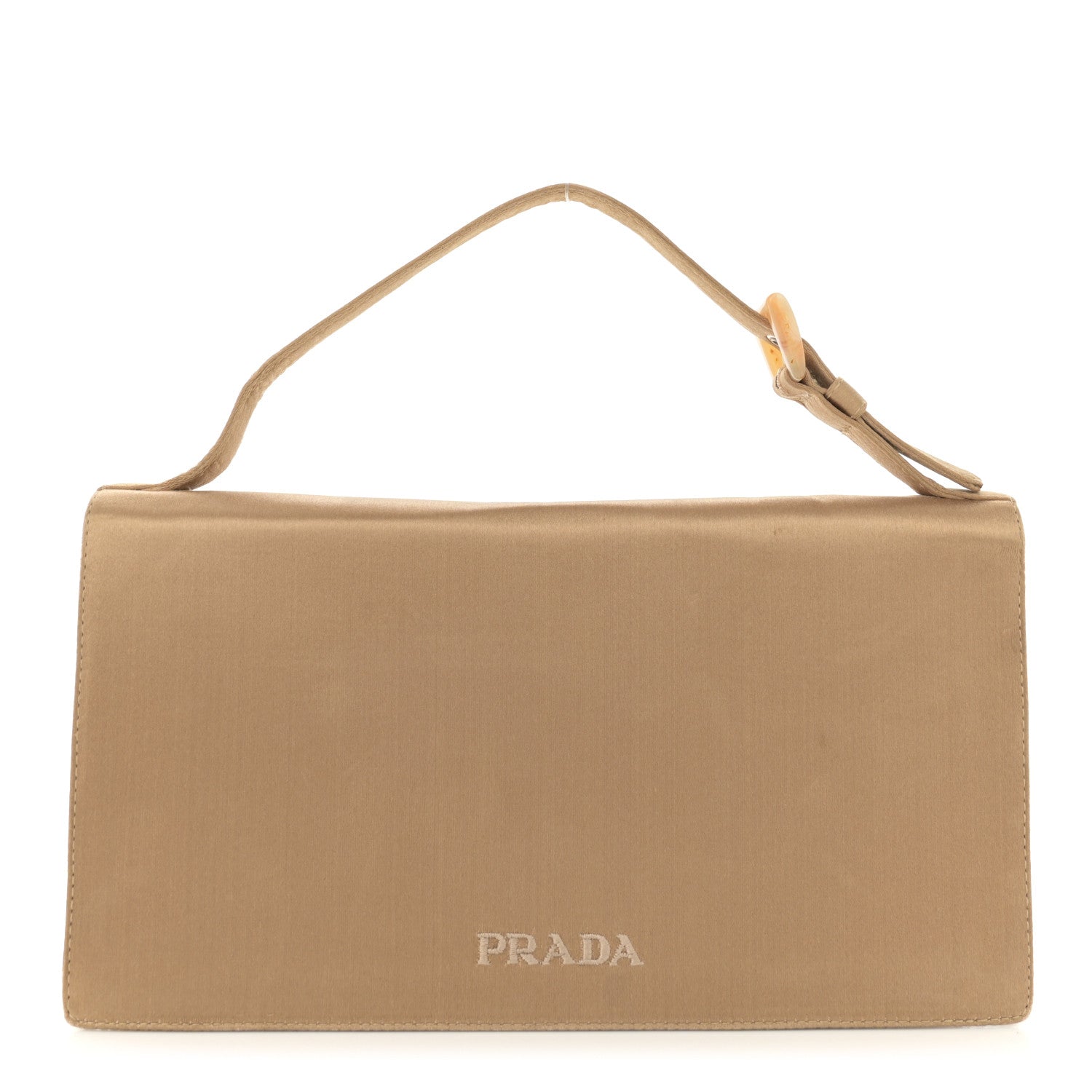 Prada Satin Strap Clutch Gold 1 of 13