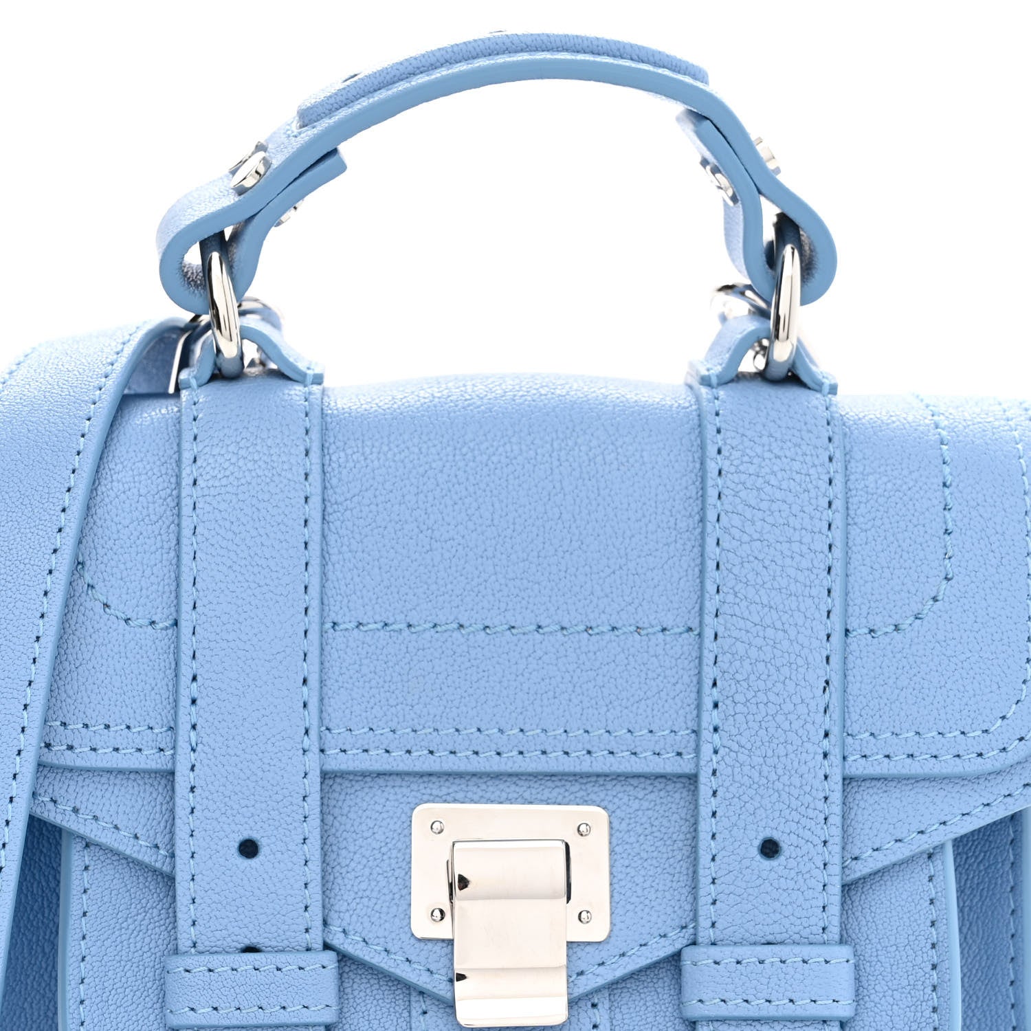 Proenza Schouler Lambskin Micro PS1 Satchel Paris Sky 7 of 9