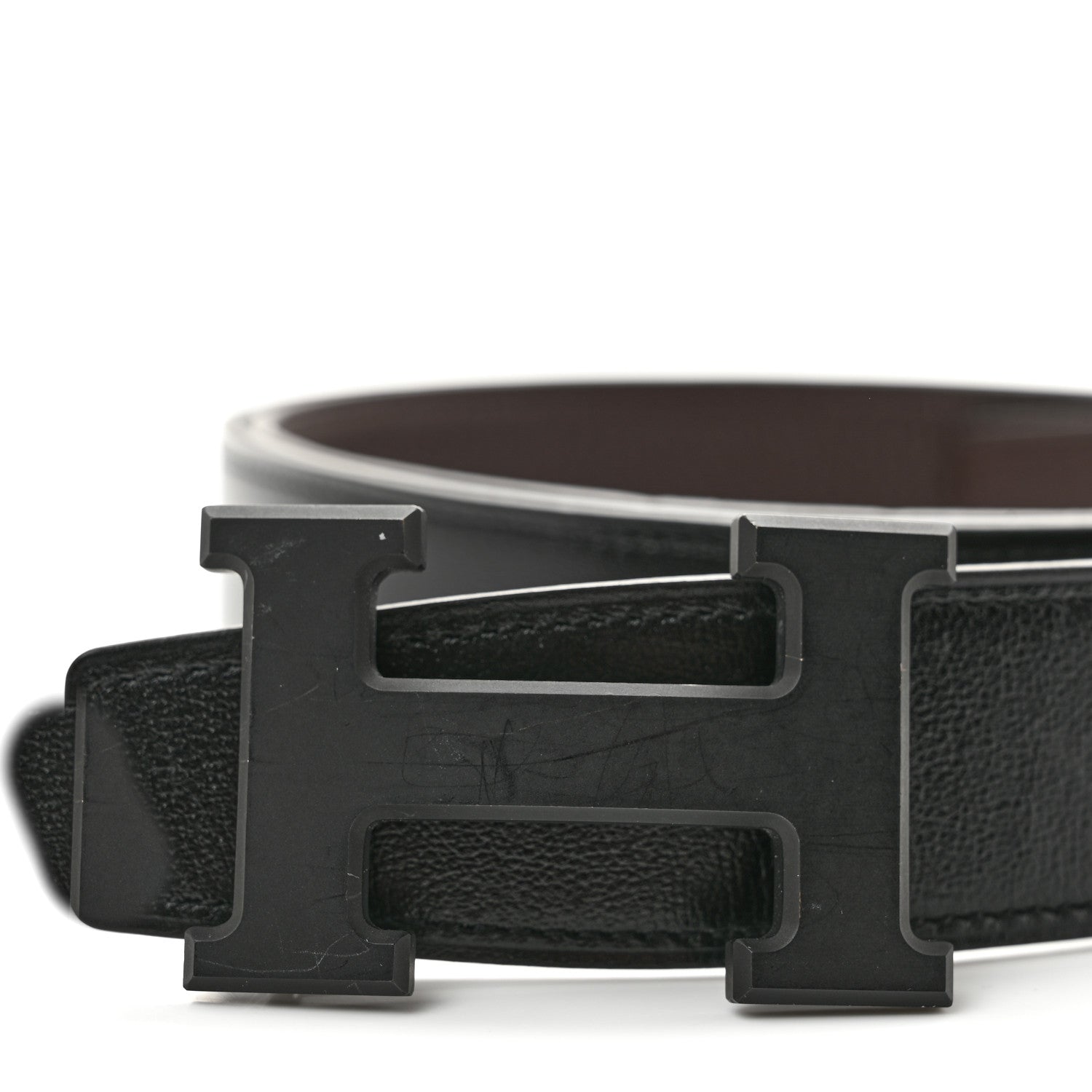 Hermes Box Togo 32mm Matte H Belt 100 40 Black Chocolate 6 of 8