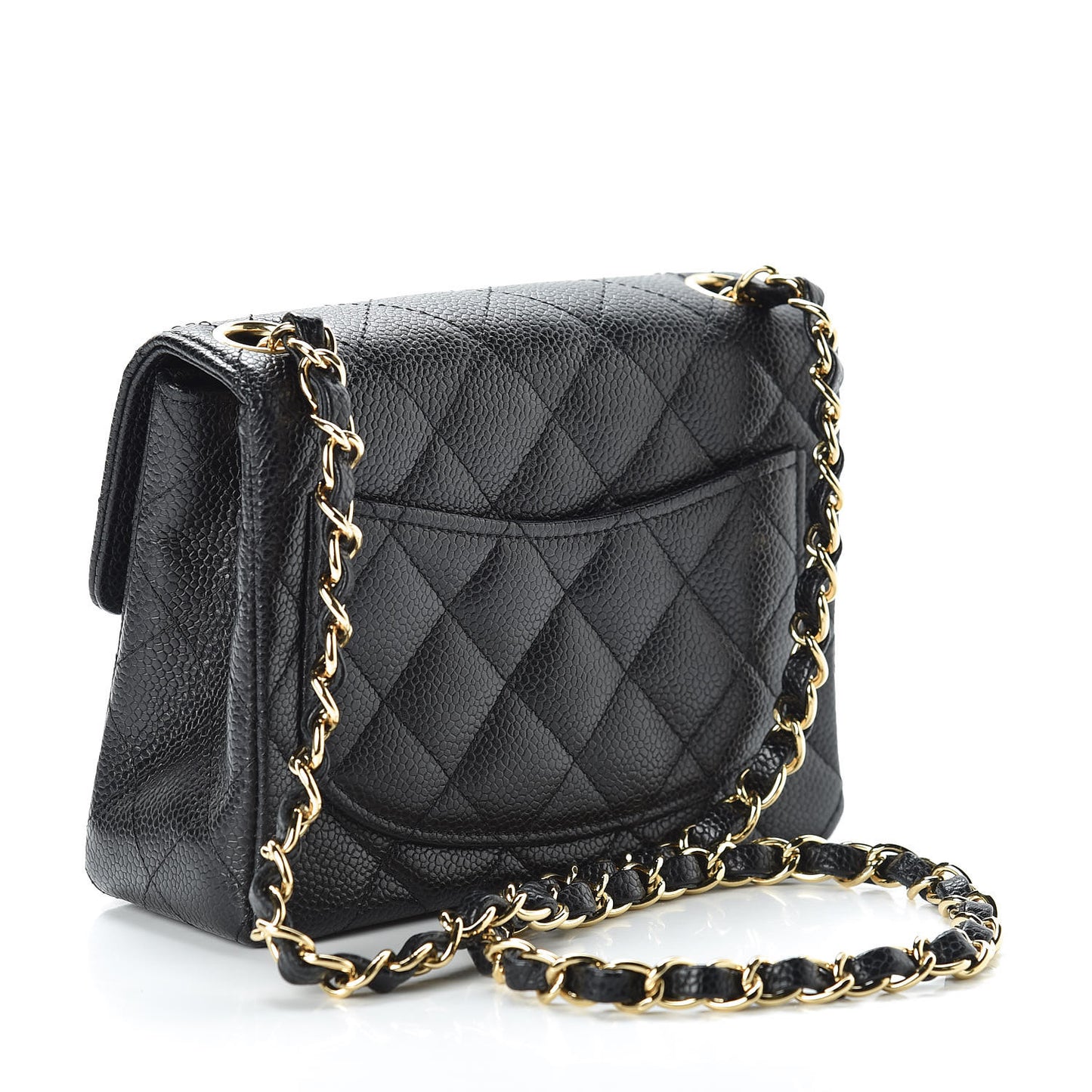 Caviar Quilted Mini Square Flap Black