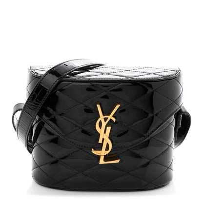 Saint Laurent Patent Matelasse Monogram June Box Bag Black 1 of 12