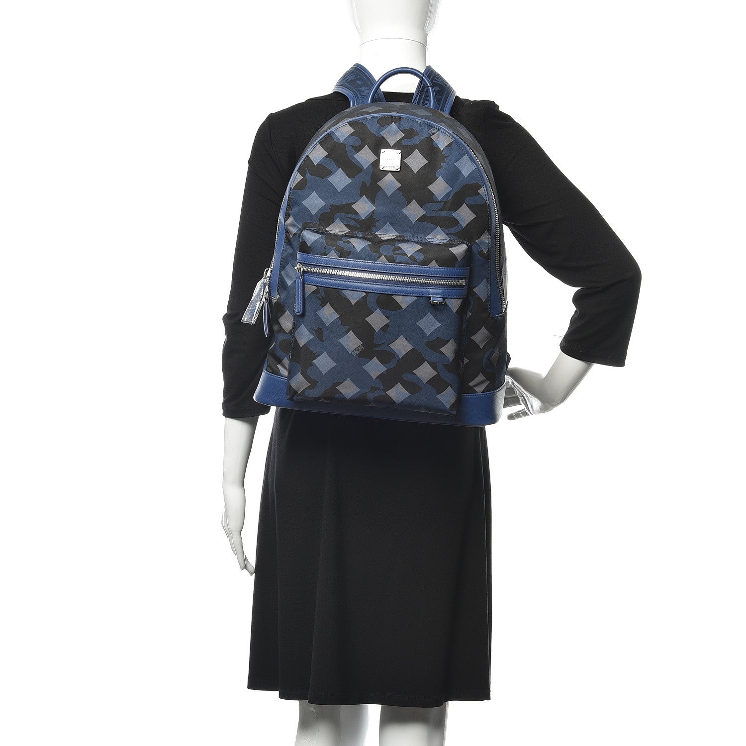 MCM Nylon Camo Dieter Medium Backpack Estate Blue 2 of 8
