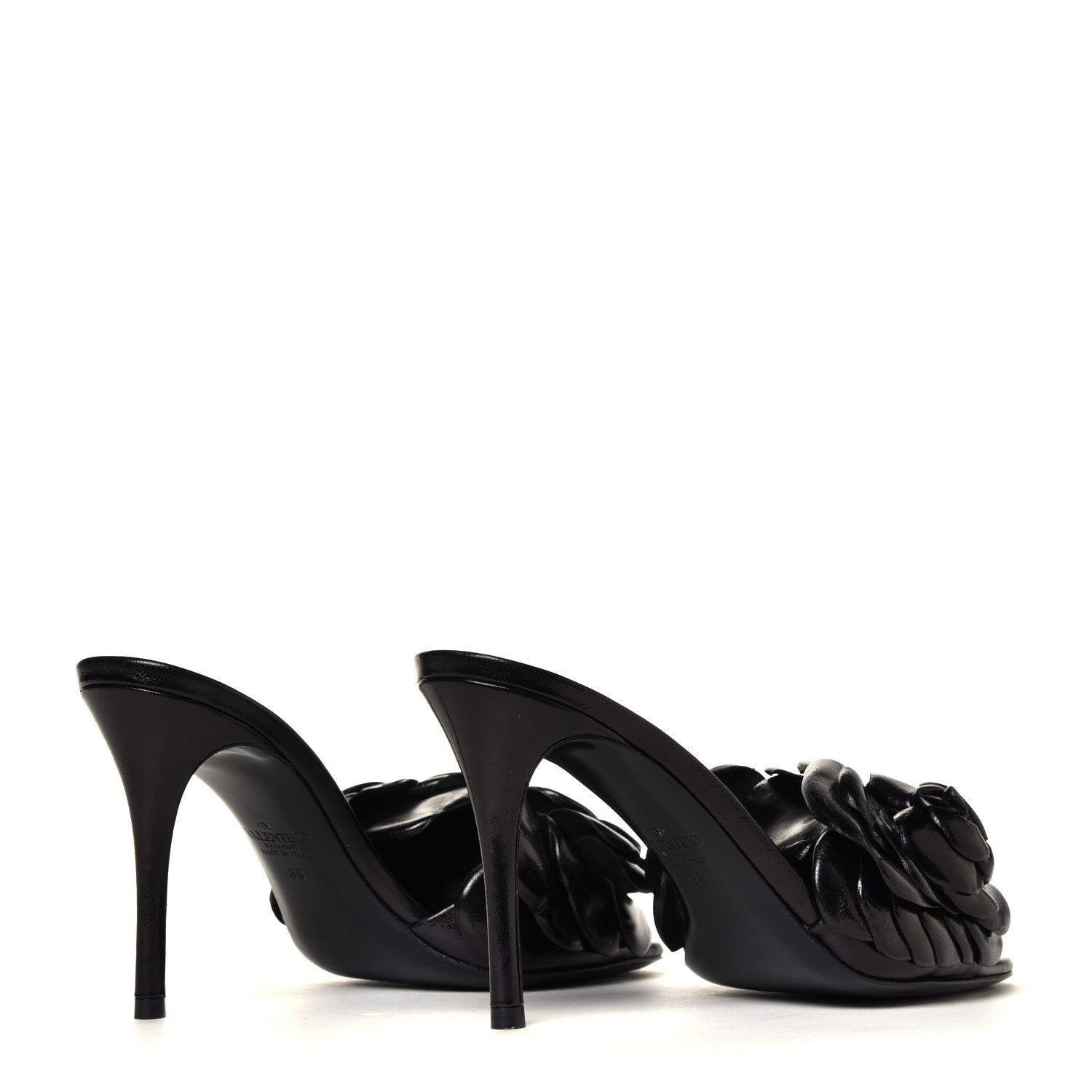 Valentino Garavani Kidskin Atelier 03 Rose Edition 90mm Slide Sandals 38 Black 3 of 6