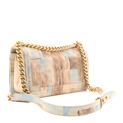 Chanel Painted Caviar Quilted Medium Boy In Cuba Flap Blue 3 of 10
