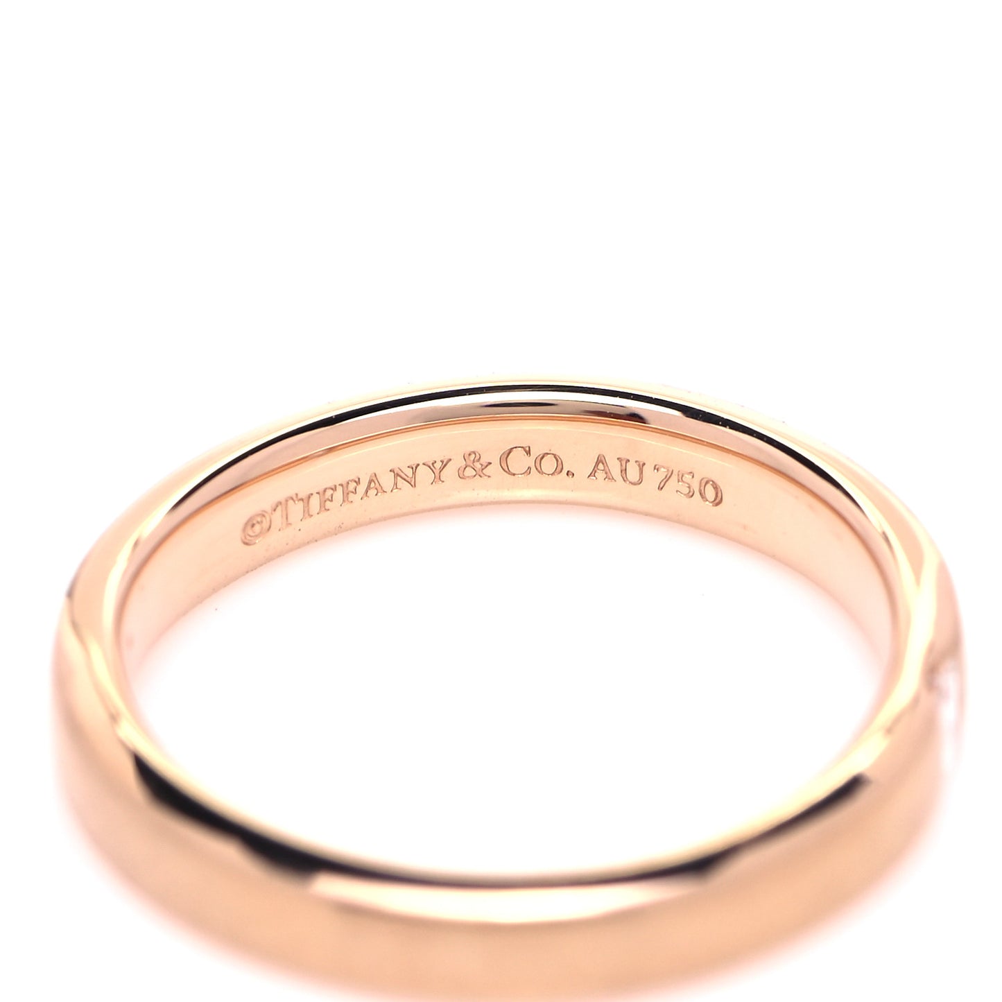 18K Rose Gold Diamond Essential Band Satin Baguette Ring 47 4