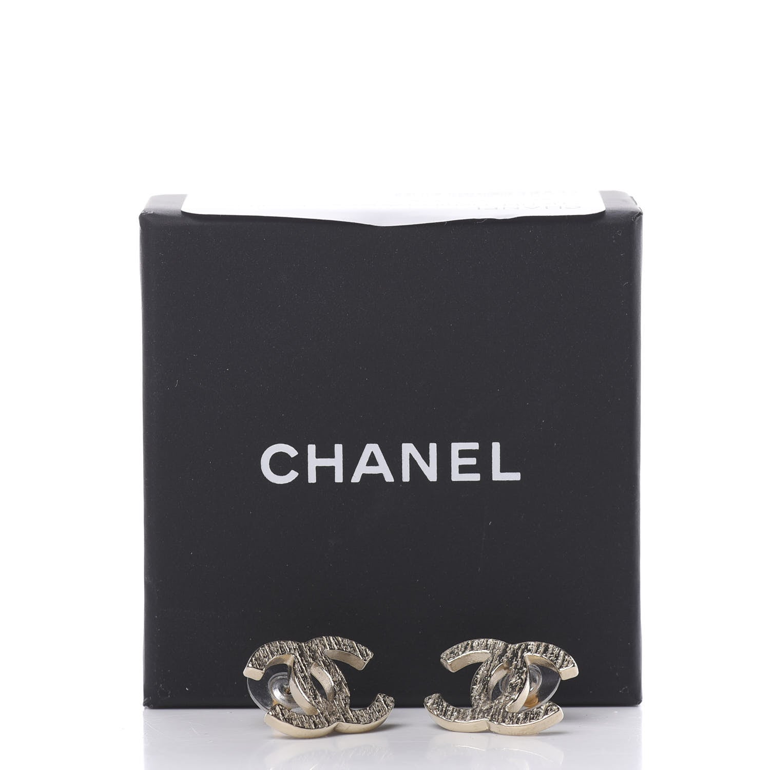 Chanel Textured CC Earrings Gold 5 of 5