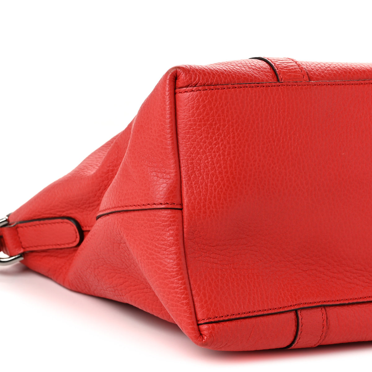 Gucci Pebbled Calfskin Medium GG Convertible Dome Satchel  Red 9 of 10