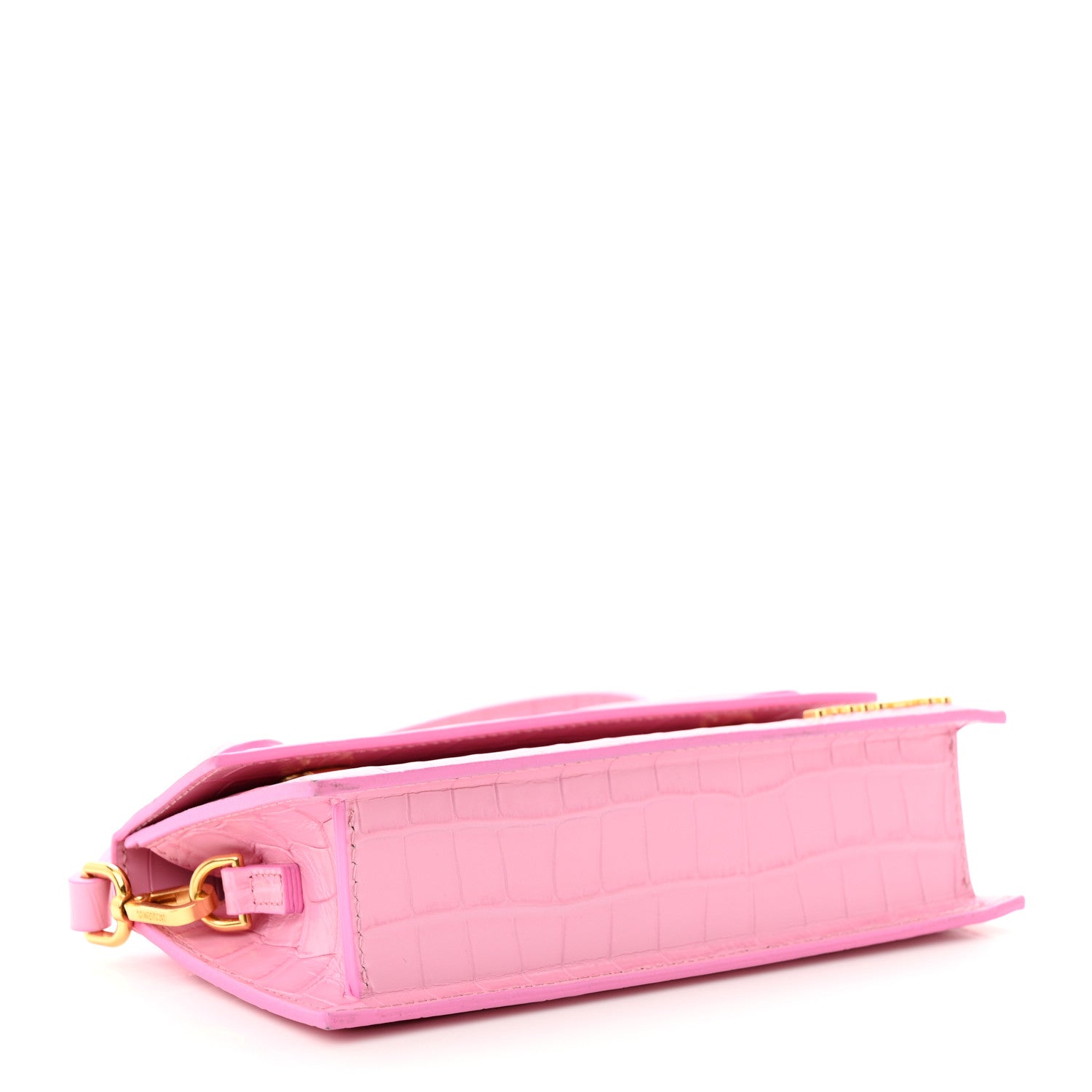 Jacquemus Calfskin Crocodile Embossed Le Chiquito Long Pink 4 of 11