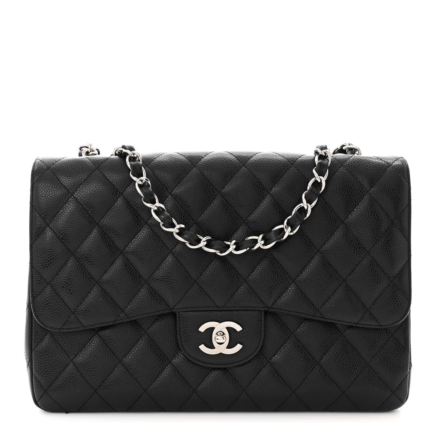 Caviar Quilted Jumbo Single Flap Black