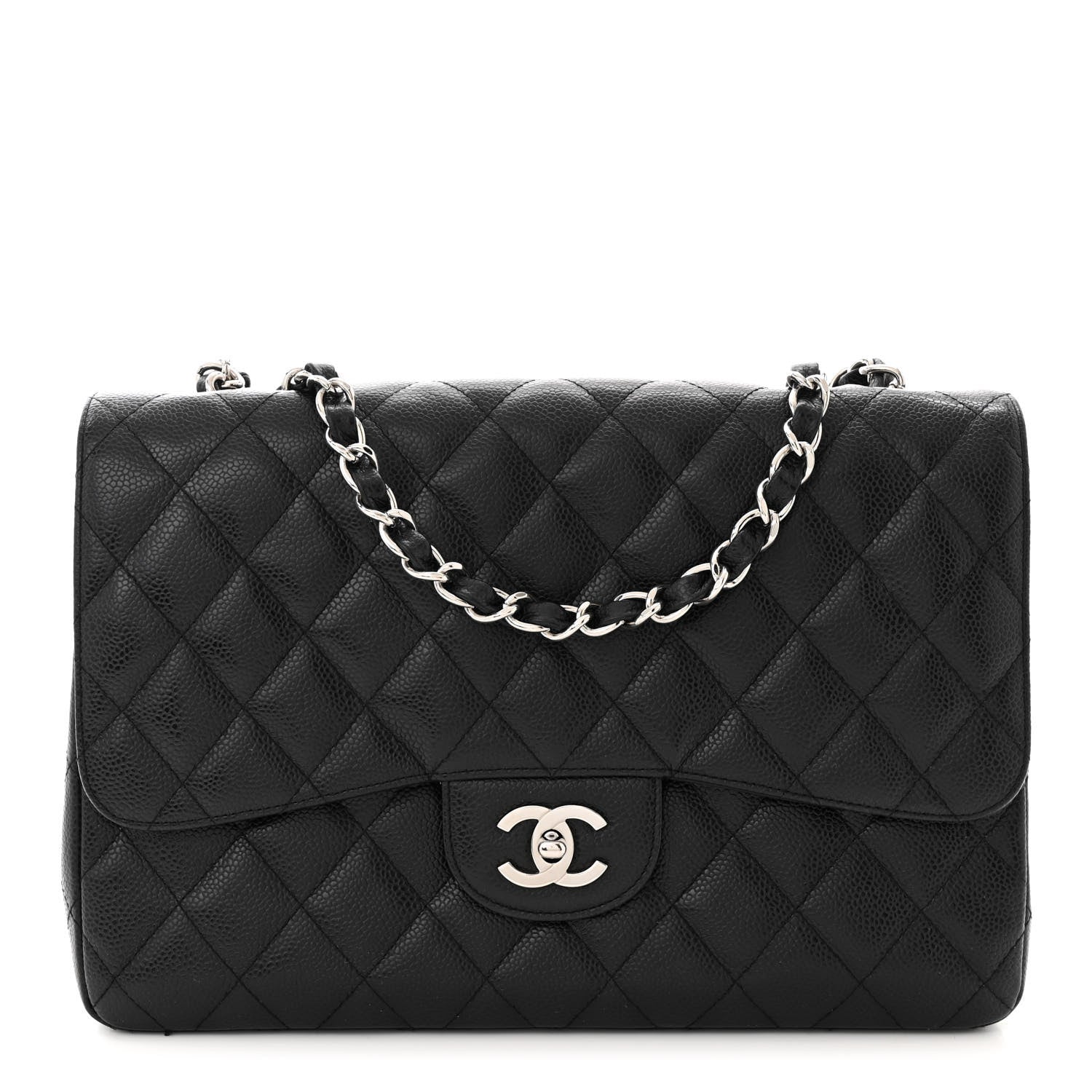 Chanel Caviar Quilted Jumbo Single Flap Black 1 of 10