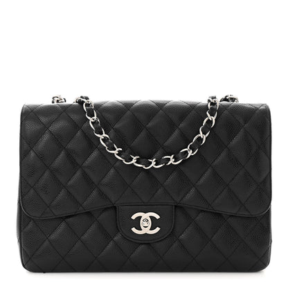 Chanel Caviar Quilted Jumbo Single Flap Black 1 of 10