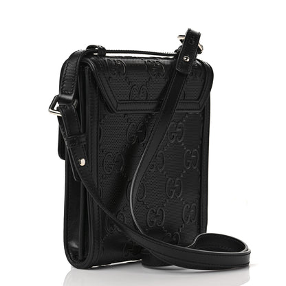 Gucci Calfskin GG Tennis Embossed Messenger Bag Black 2 of 10