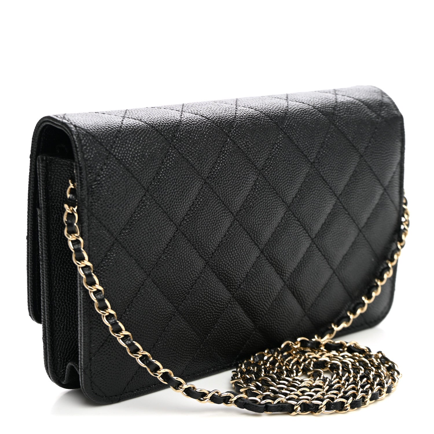 Chanel Caviar Quilted Golden Class Wallet On Chain WOC Black 3 of 11