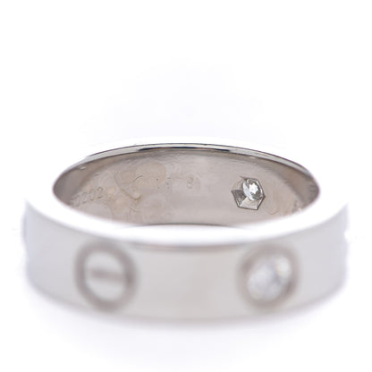 Cartier 18K White Gold 3 Diamond 5.5mm LOVE Ring 51 5.75 7 of 8