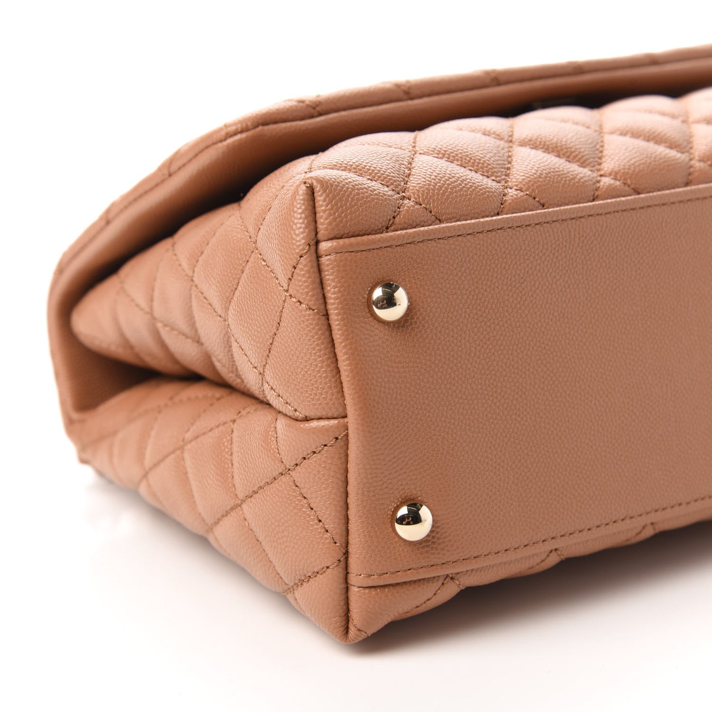 Caviar Quilted Lizard Embossed Small Coco Handle Flap Brown