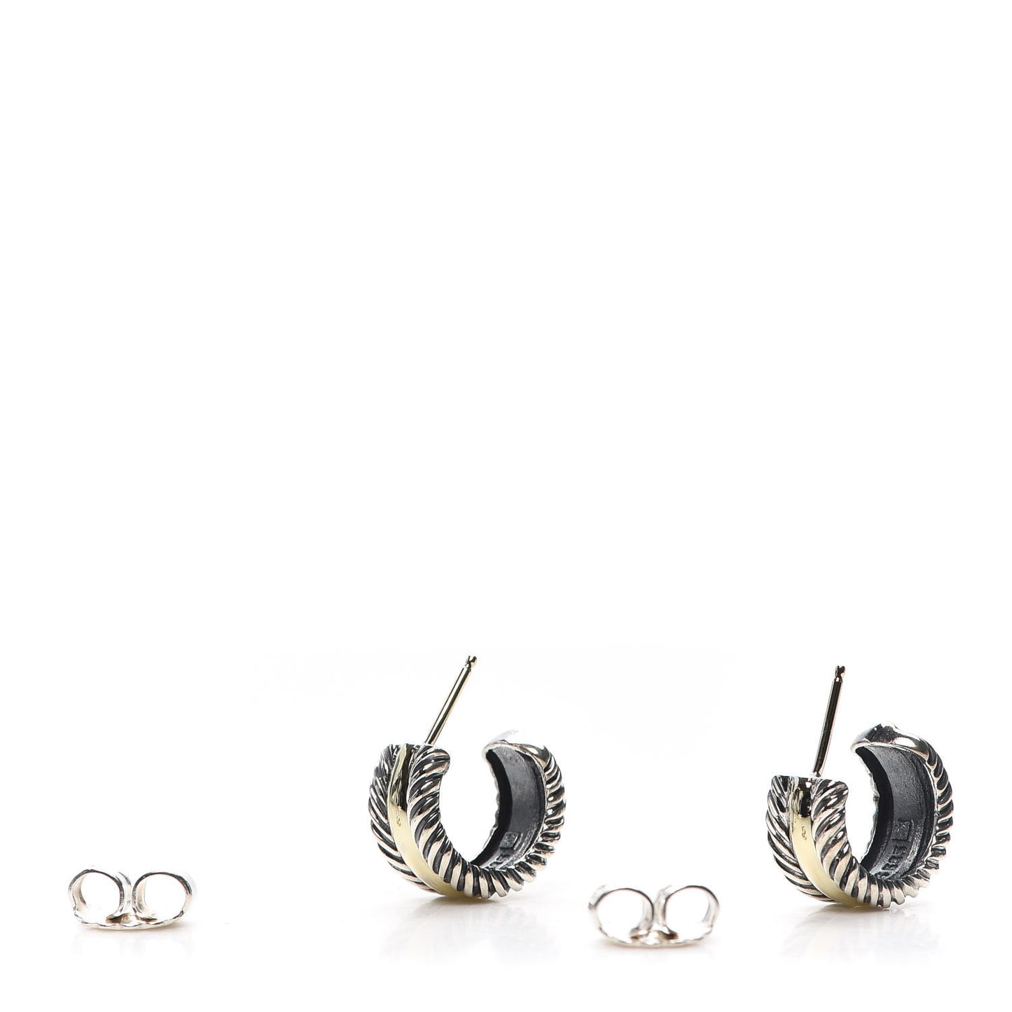 Sterling Silver 14K Yellow Gold 16mm Cable Classics Hoop Earrings