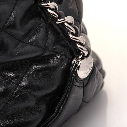 Chanel Metallic Crackled Calfskin Quilted Large Big Bang Hobo Black 15 of 22