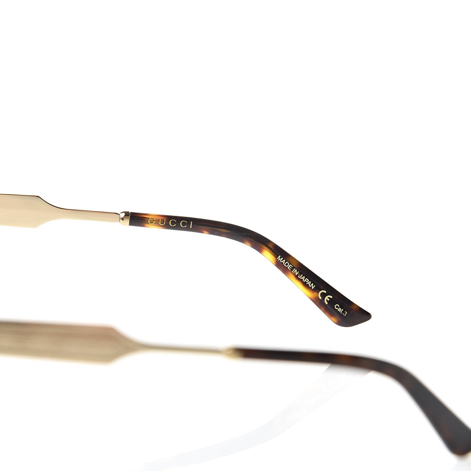 Gucci Round Metal GG0074S Sunglasses Black Gold 6 of 8