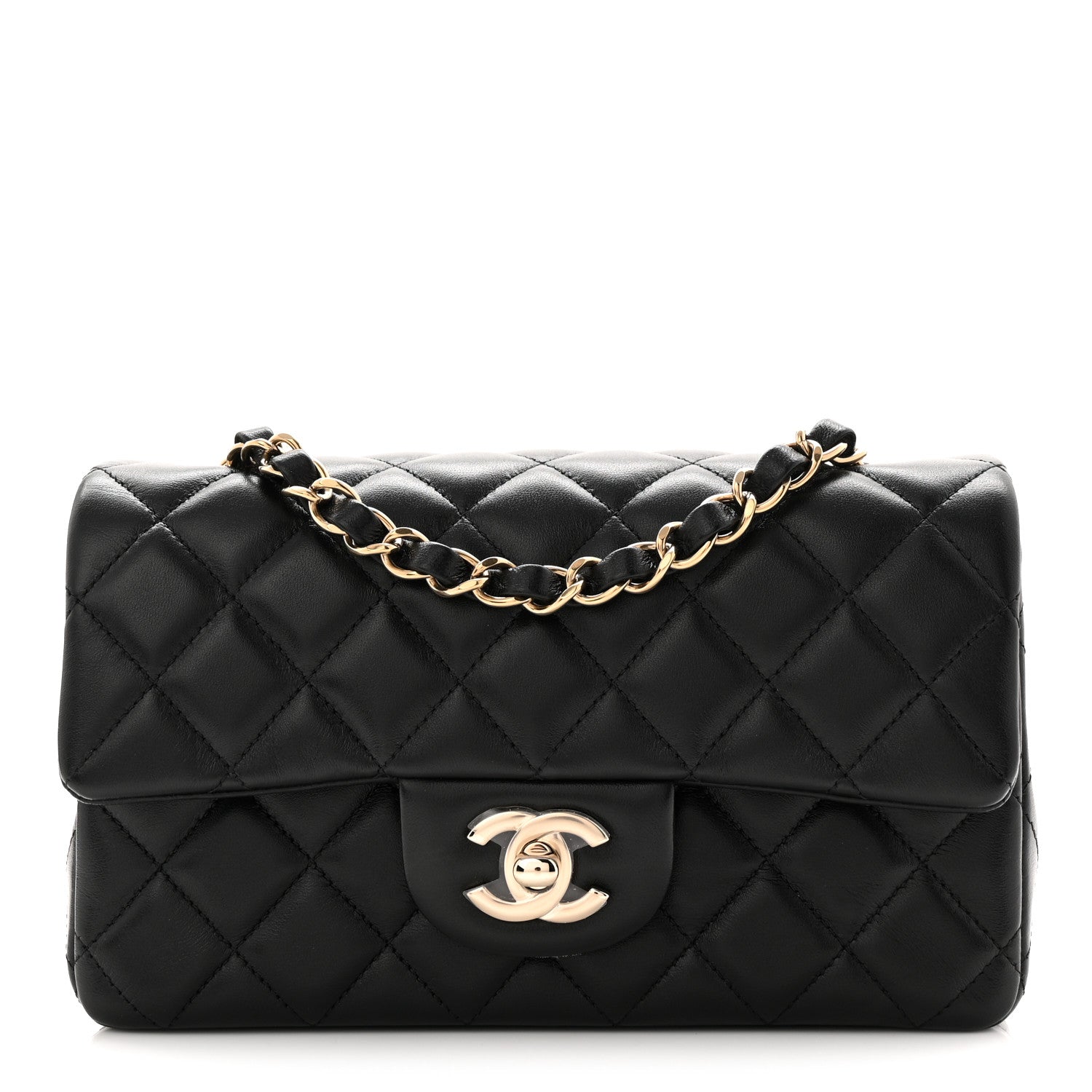 Chanel Lambskin Quilted Mini Rectangular Flap Black 1 of 10