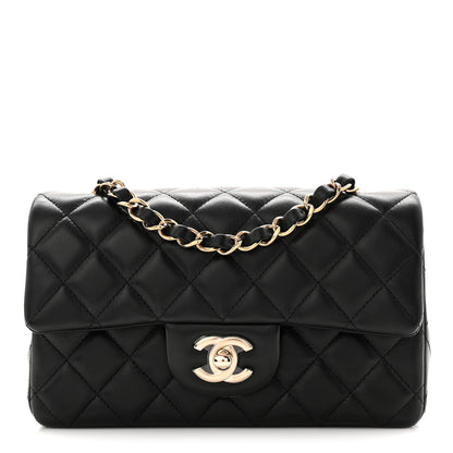 Chanel Lambskin Quilted Mini Rectangular Flap Black 1 of 10