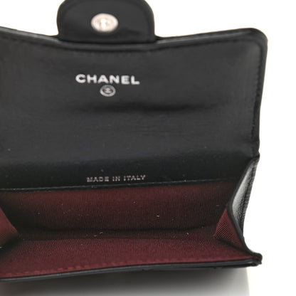 Chanel Lambskin Quilted Flap Card Holder Wallet Black 5 of 8