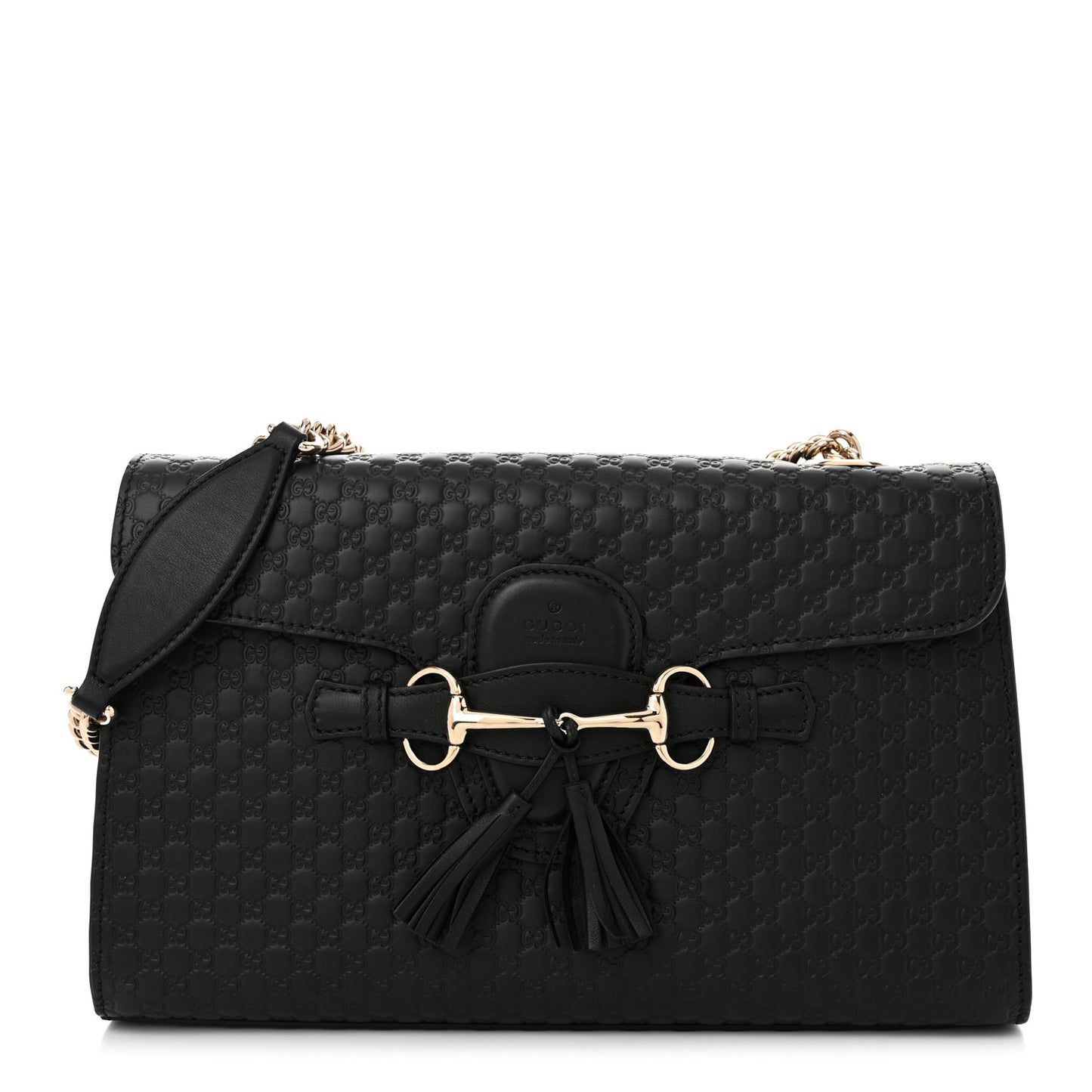 Microguccissima Medium Emily Chain Shoulder Bag Black