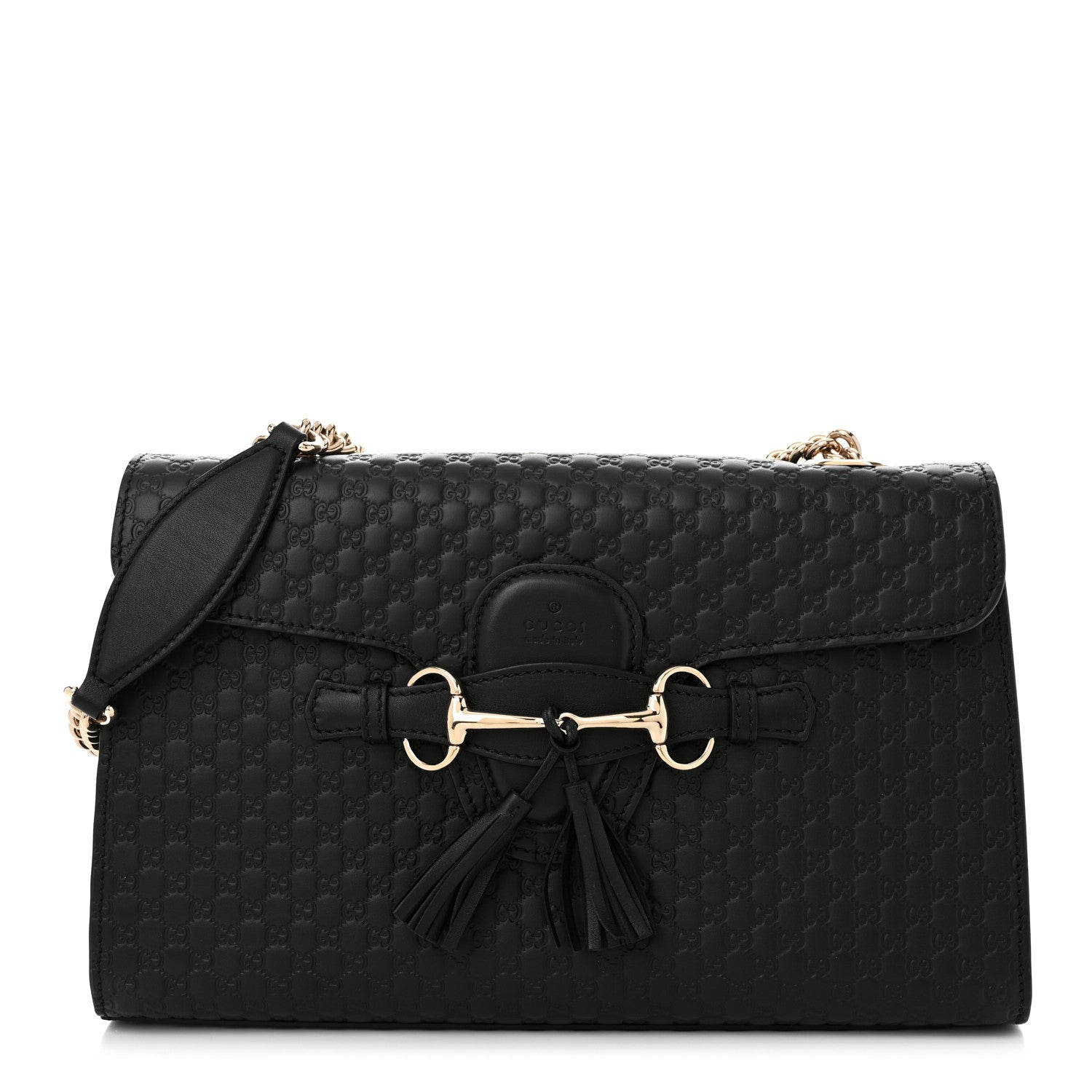 Gucci Microguccissima Medium Emily Chain Shoulder Bag Black 1 of 11