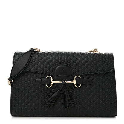 Gucci Microguccissima Medium Emily Chain Shoulder Bag Black 1 of 11