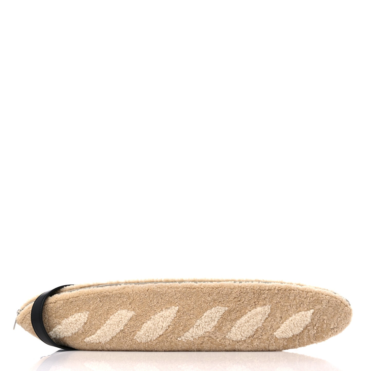 Sheepskin Baguette Bread Pouch Beige Panna