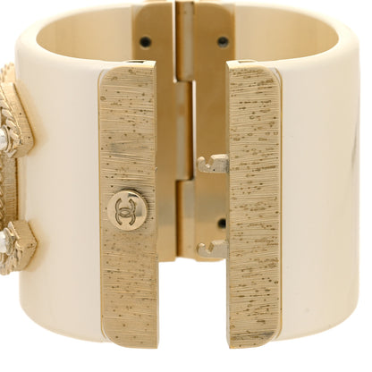 Chanel Resin Crystal Pearl April In Paris CC Cuff Beige 4 of 6