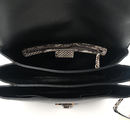 Christian Dior Calfskin Snakeskin Small Diorling Black 4 of 10