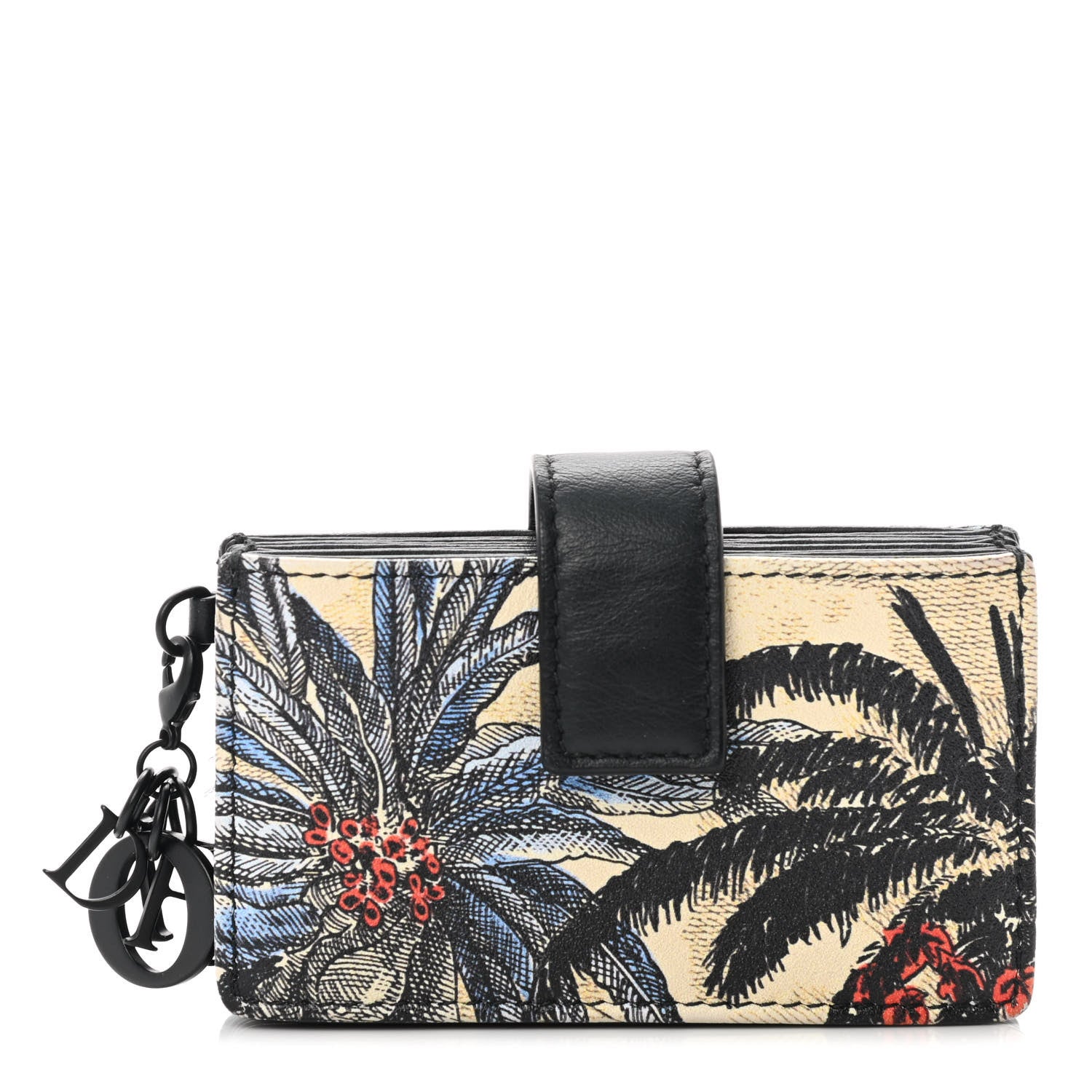 Christian Dior Calfskin Toile de Jouy Lady Dior 5-Gusset Card Holder Rouge Multicolor 1 of 9