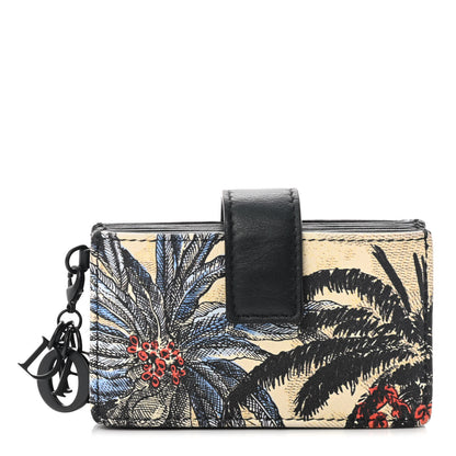 Christian Dior Calfskin Toile de Jouy Lady Dior 5-Gusset Card Holder Rouge Multicolor 1 of 9