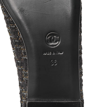 Chanel Tweed Cap Toe Ballerina Flats 36 Black 7 of 8