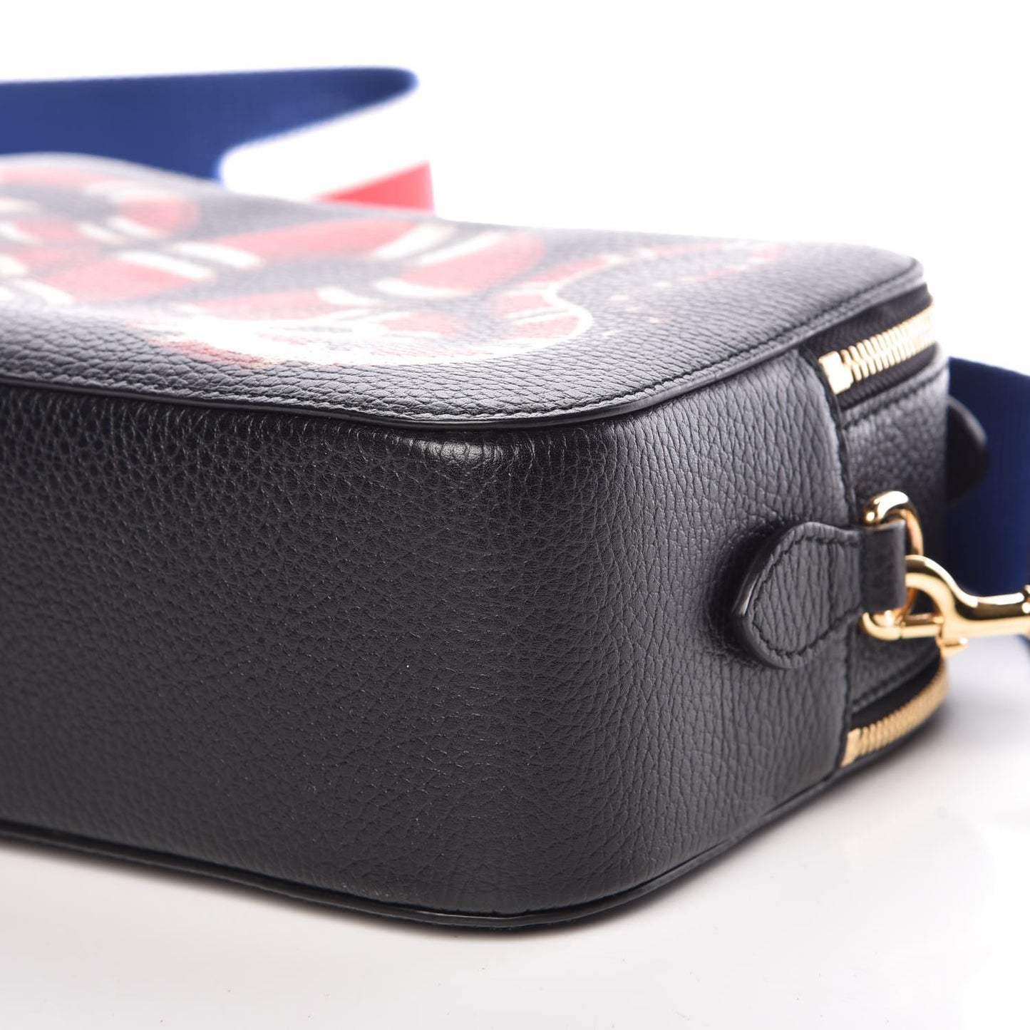 Grained Calfskin Sylvie Web Kingsnake Small Camera Bag Black Multicolor