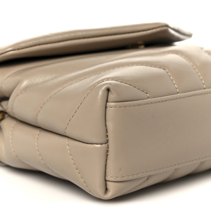 Saint Laurent Calfskin Y Quilted Monogram Toy Loulou Crossbody Bag Dark Beige 10 of 11