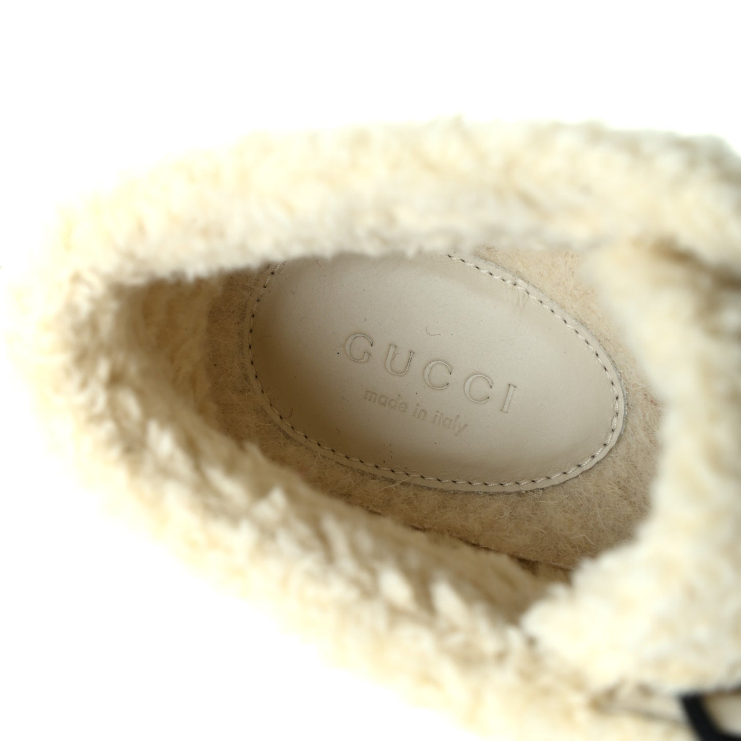 Calfskin Faux Shearling Studded Victor Ankle Boots 38.5 Black Mystic White