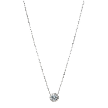 Tiffany Platinum Diamond Aquamarine Soleste Pendant Necklace 1 of 6