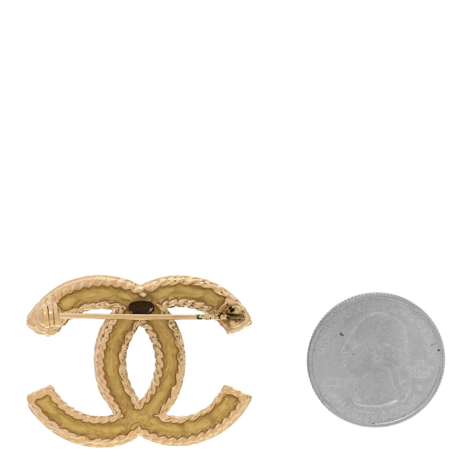 Chanel Crystal CC Brooch Pin Light Gold 2 of 4