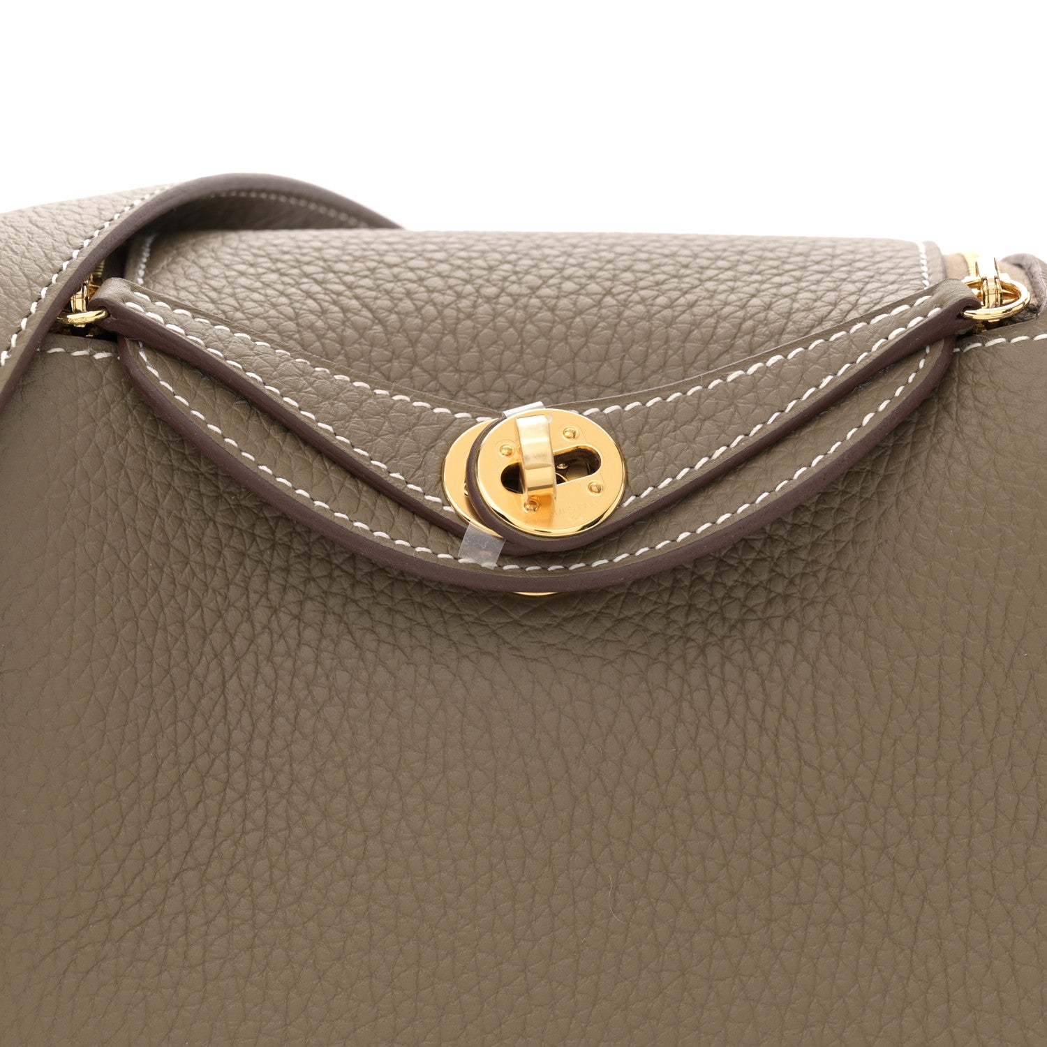 Hermes Taurillon Clemence Mini Lindy 20 Etoupe 8 of 11