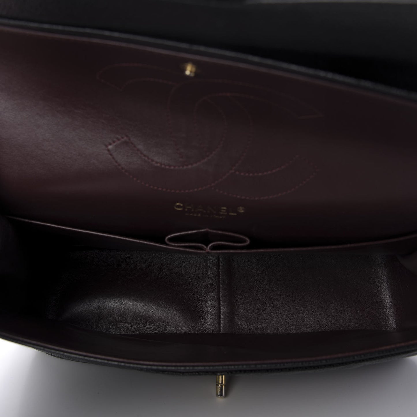 Caviar Quilted Jumbo Double Flap Black